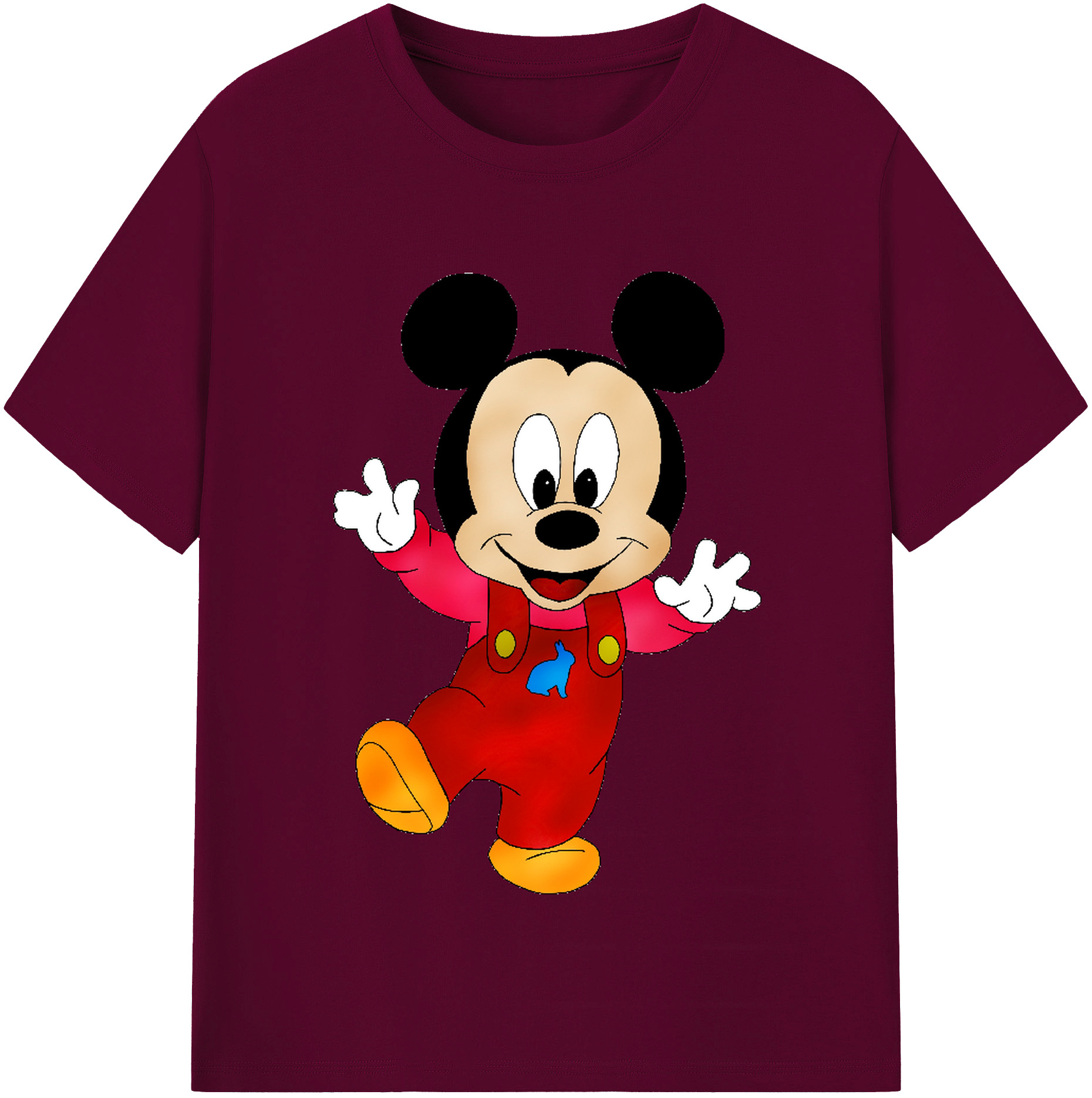 （画像用） ミッキーマウス Mickey Mouse レディースカジュアルプリントTシャツ（綿100％）